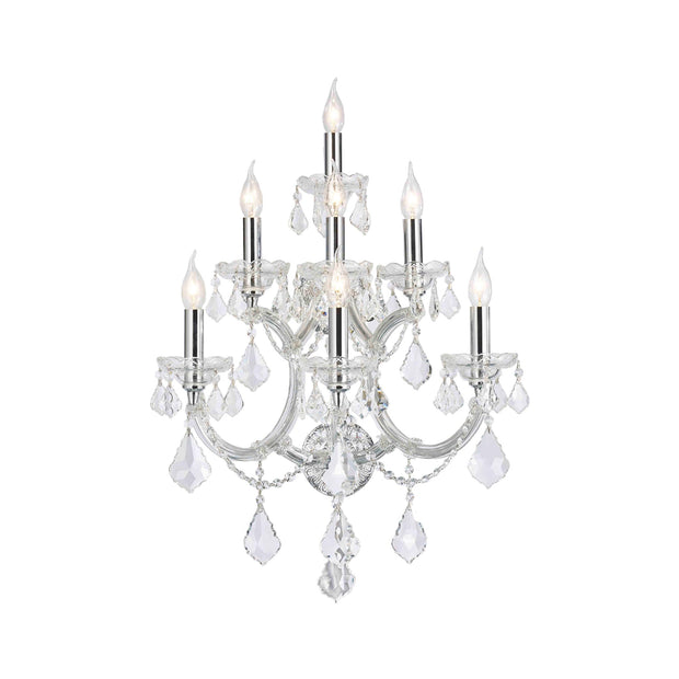 Large 7 Light Maria Theresa Wall Sconce - Chrome Fixtures