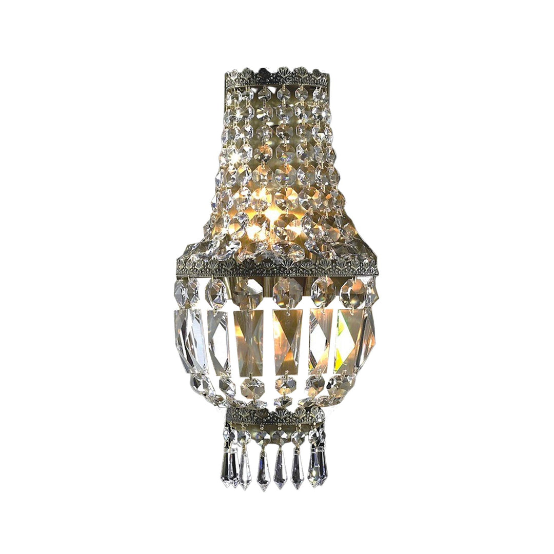 French Basket Wall Sconce Light - Antique Bronze - W:20cm - Designer Chandelier Australia