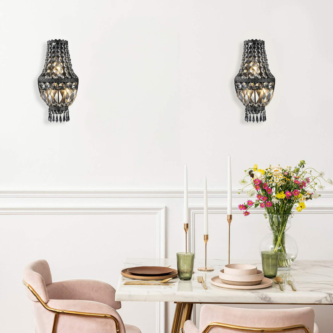 French Basket Wall Sconce Light - Antique SILVER - W:20cm - Designer Chandelier Australia