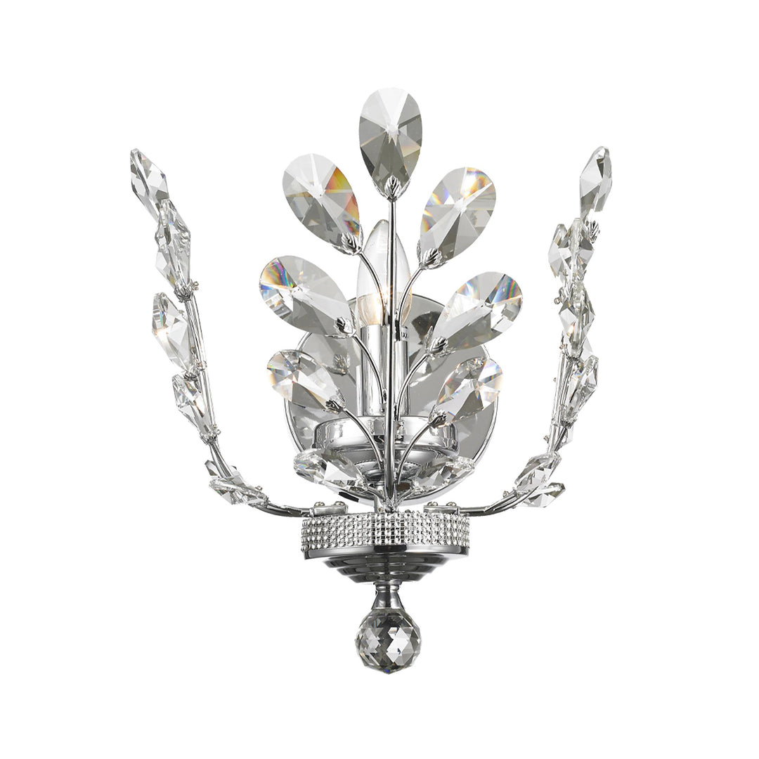 Willow Contemporary Leaf Wall Sconce - W:30cm - Chrome - Designer Chandelier Australia
