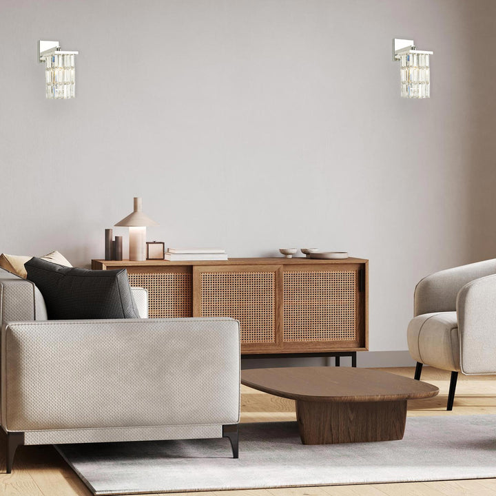 Modena Single Arm Wall Sconce - Square - Chrome - Designer Chandelier Australia