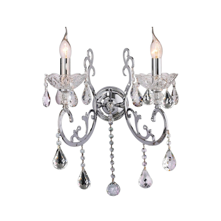 Elise Double Arm Wall Sconce - Chrome - Designer Chandelier Australia