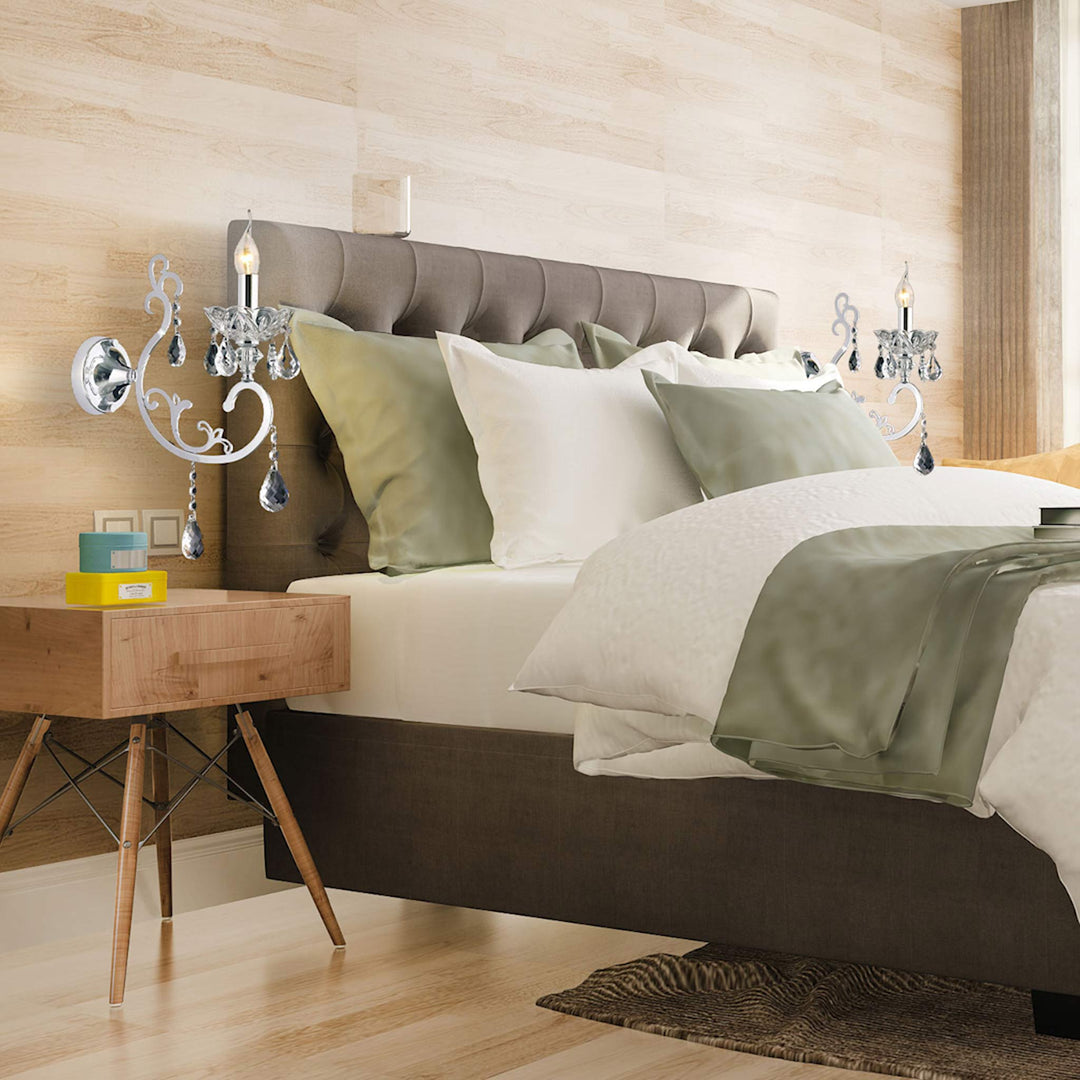 Elise Single Arm Wall Sconce - Chrome - Designer Chandelier Australia