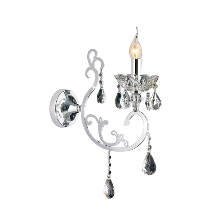Elise Single Arm Wall Sconce - Chrome - Designer Chandelier Australia
