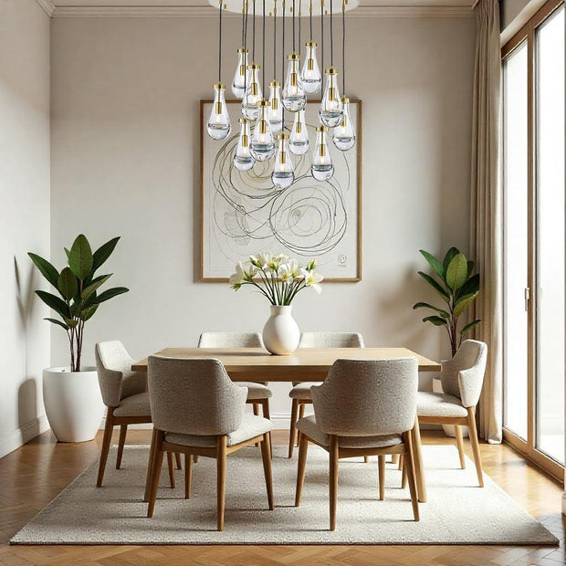 Rayne Collection - Round Cluster - W: 80cm H: 120cm - Brass
