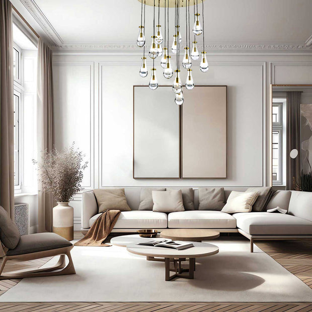 Rayne Collection - Round Cluster - W: 100cm H: 150cm - Brass