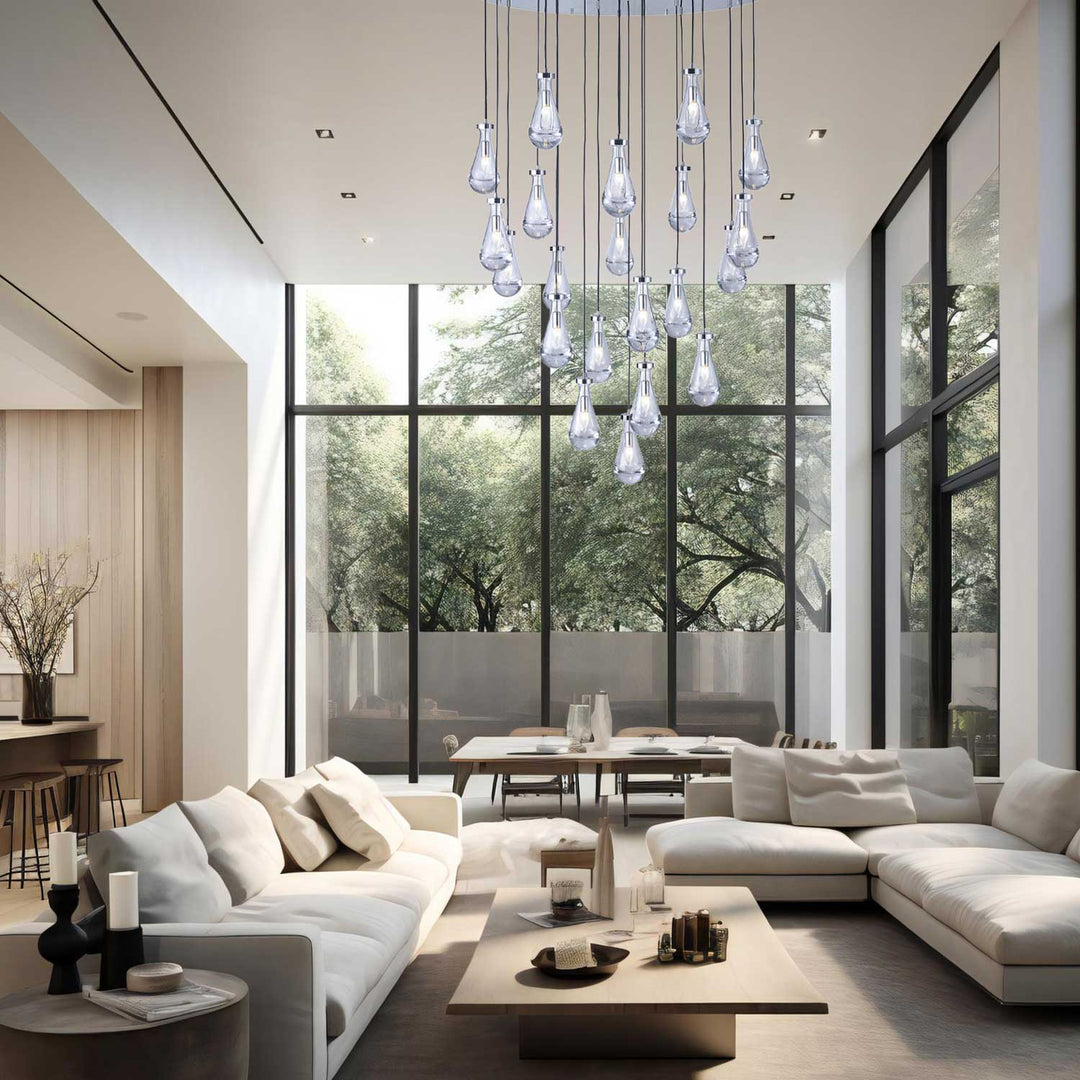 Rayne Collection - Round Cluster - W: 120cm H: 200cm - Chrome