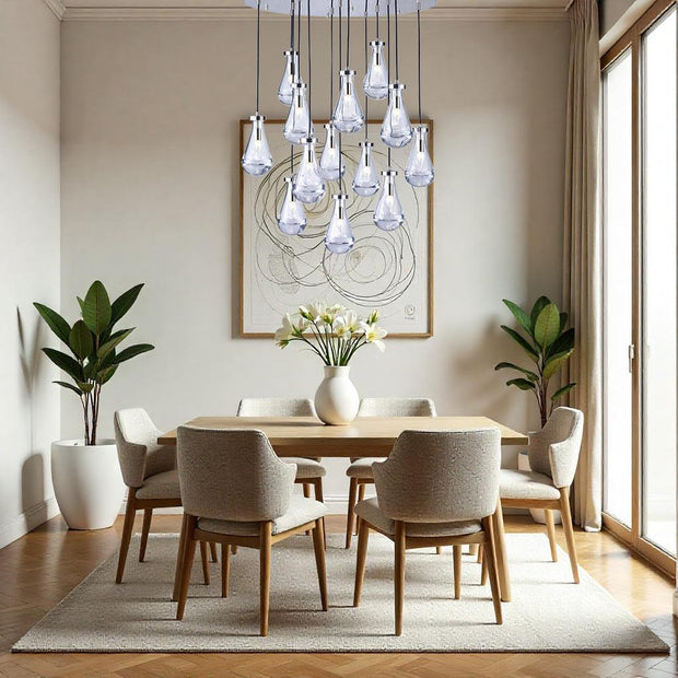 Rayne Collection - Round Cluster - W: 80cm H: 120cm - Polished Nickel
