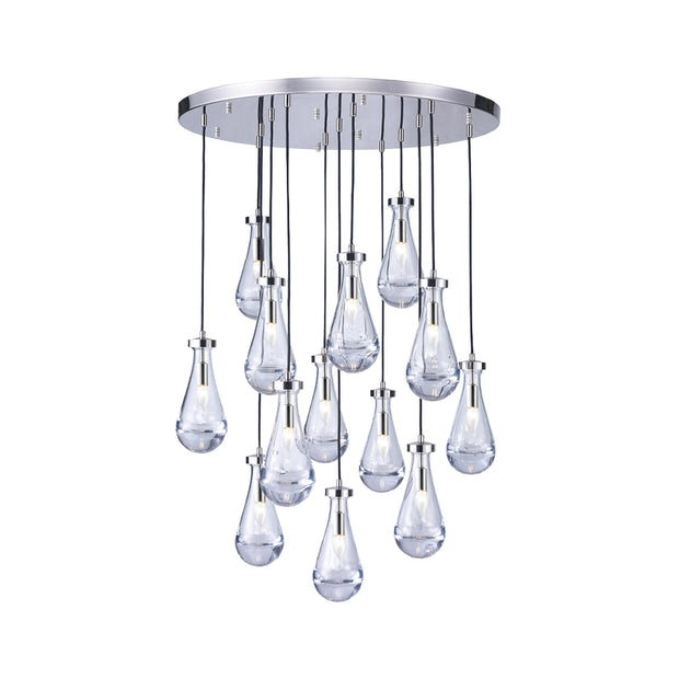 Rayne Collection - Round Cluster - W: 80cm H: 120cm - Polished Nickel