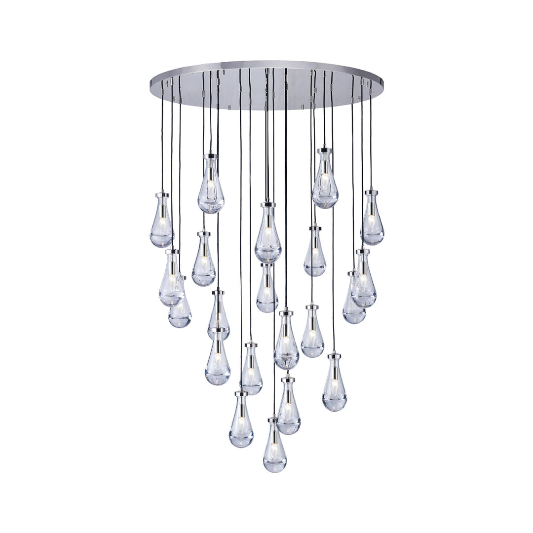 Rayne Collection - Round Cluster - W: 120cm H: 200cm - Polished Nickel