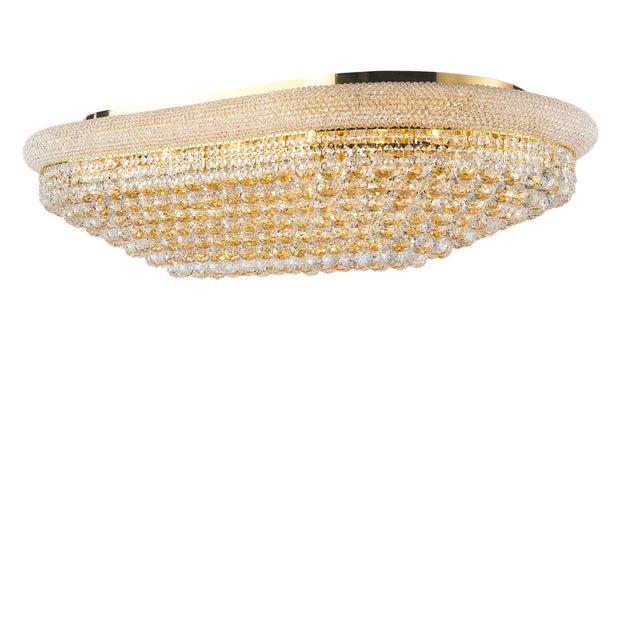 Royal Empress Flush Mount OVAL Basket Chandelier - GOLD - W:120cm