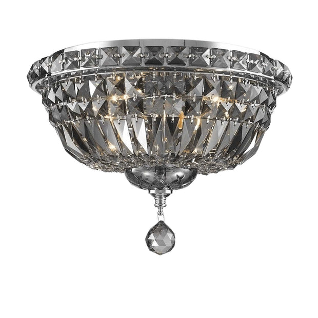 Empress Flush Mount Basket Chandelier - CHROME & SMOKE- W:35cm