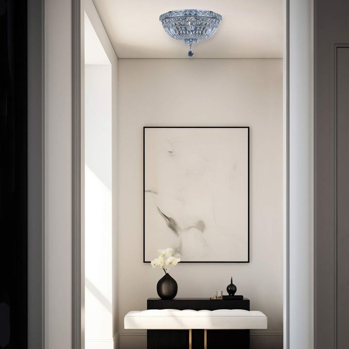 Empress Flush Mount Basket Chandelier - CHROME - W:35cm - Designer Chandelier Australia