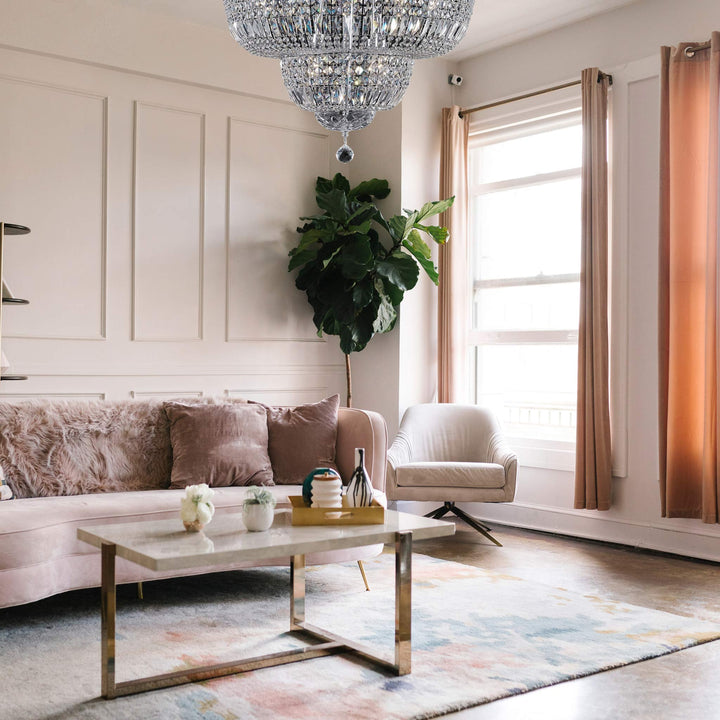 Empress Flush Mount Basket Chandelier - CHROME - W:70cm - Designer Chandelier Australia