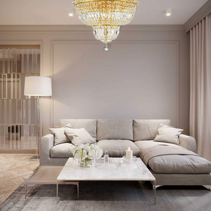 Empress Flush Mount Basket Chandelier - GOLD - W:50cm - Designer Chandelier Australia