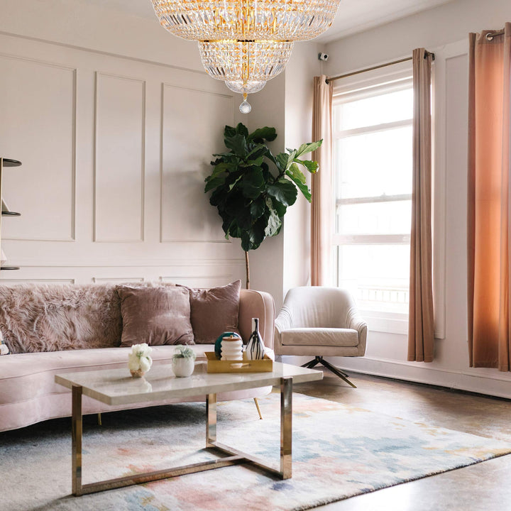 Empress Flush Mount Basket Chandelier - GOLD - W:70cm - Designer Chandelier Australia