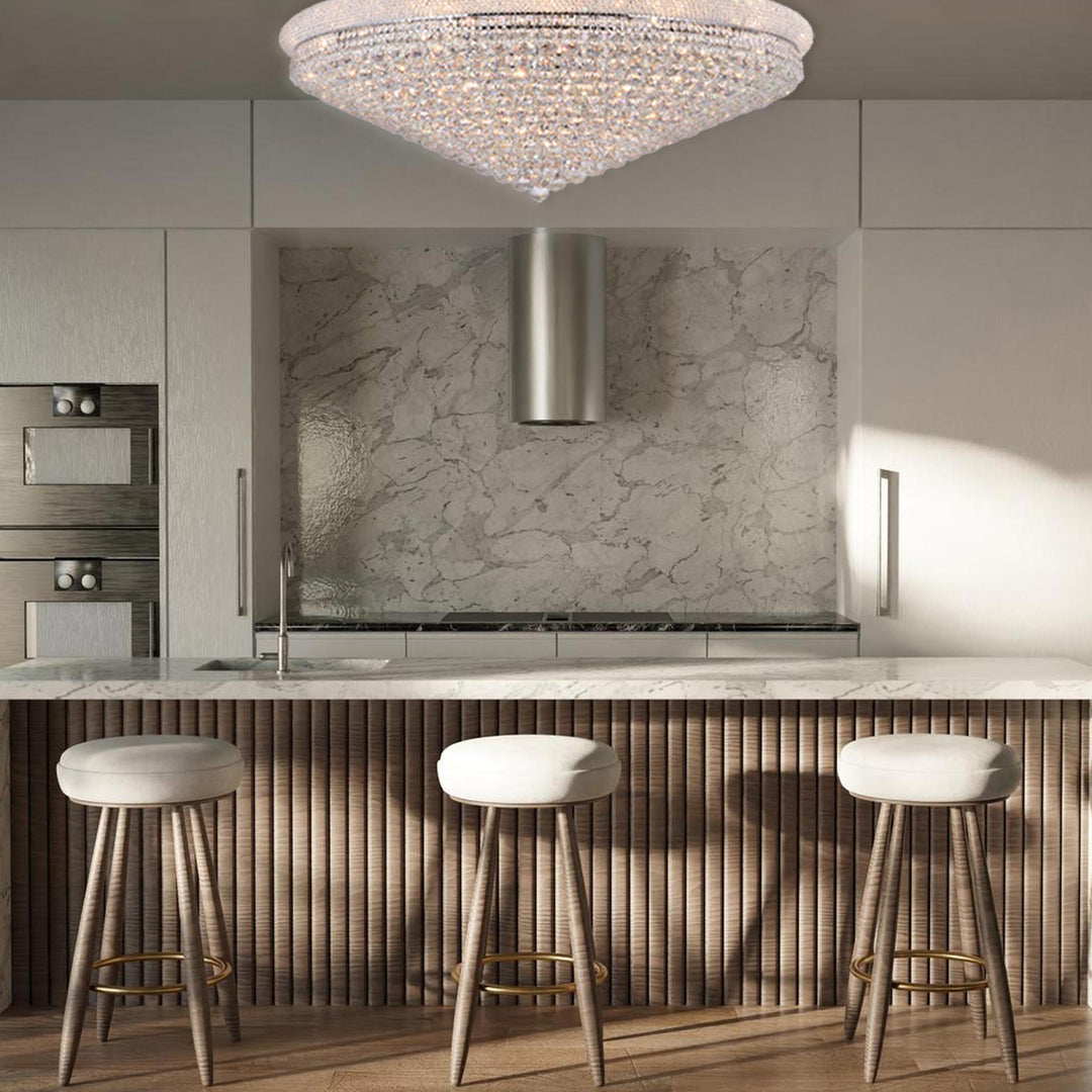 Royal Empress Flush Mount Basket Chandelier - Chrome - W:120cm - Designer Chandelier Australia