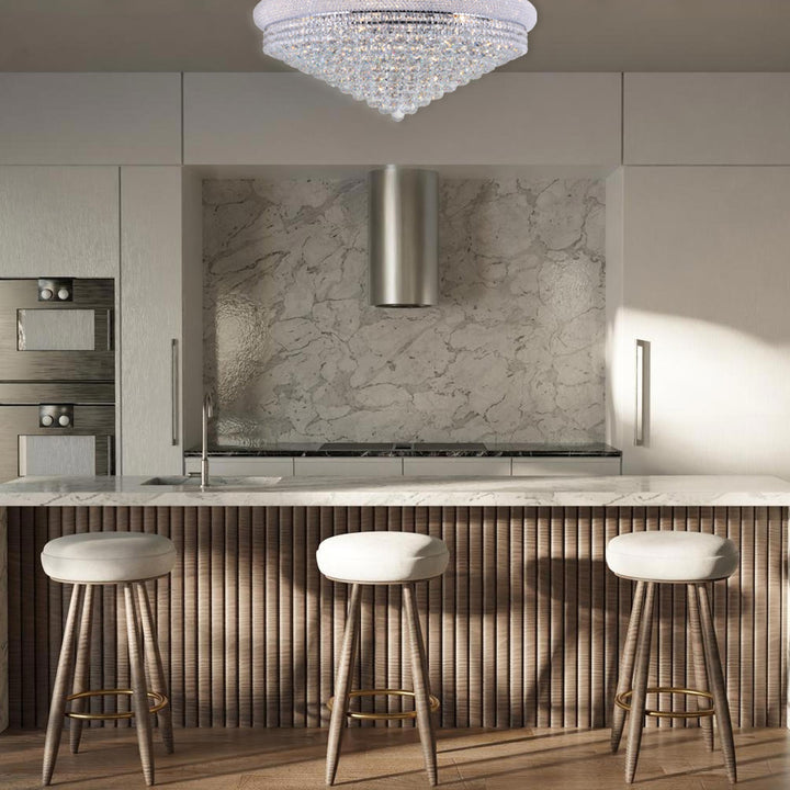 Royal Empress Flush Mount Basket Chandelier - CHROME - W:90cm - Designer Chandelier Australia