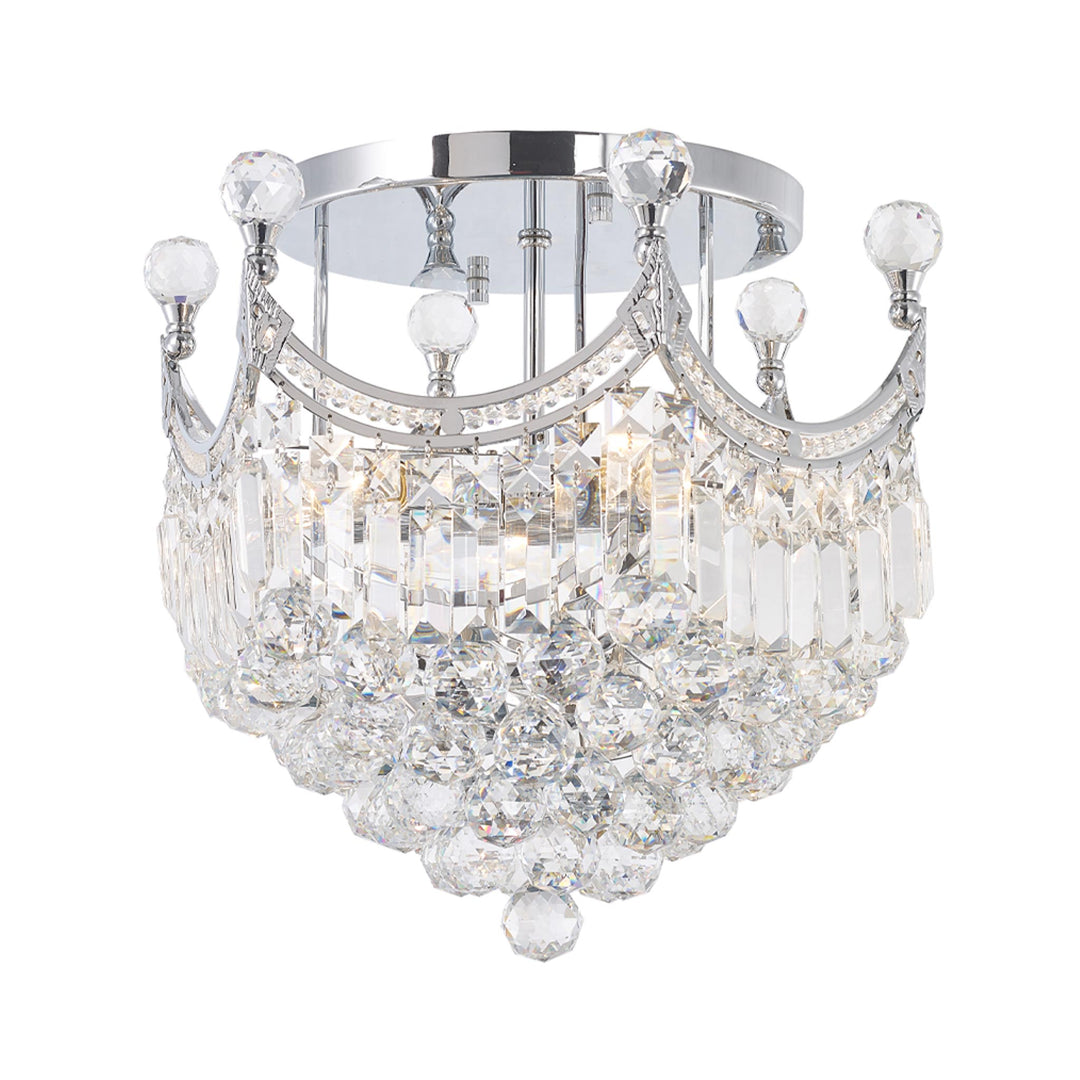 Royal Empire Flush Mount CHROME Basket Chandelier- W:40cm - Designer Chandelier Australia