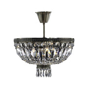 French Basket Semi Flush Mount Chandelier - Antique Bronze - Width: 40cm