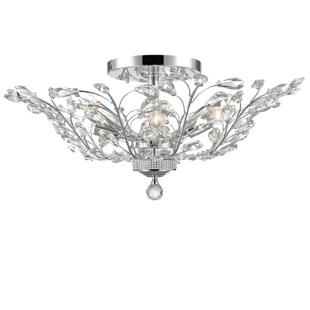 Willow Contemporary Leaf Flush Mount Chandelier- W:70cm H:30cm - Chrome - Designer Chandelier Australia