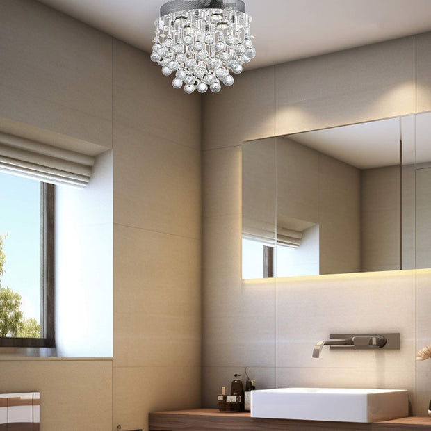 Oval Cluster LED Flush Mount Crystal Chandelier - Width:40cm Length:30cm Height:33cm