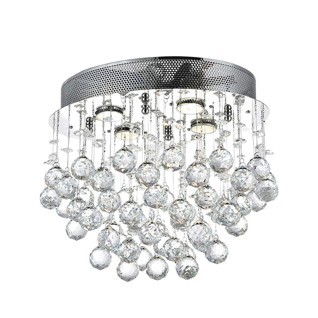 Oval Cluster LED Flush Mount Crystal Chandelier - Width:40cm Length:30cm Height:33cm