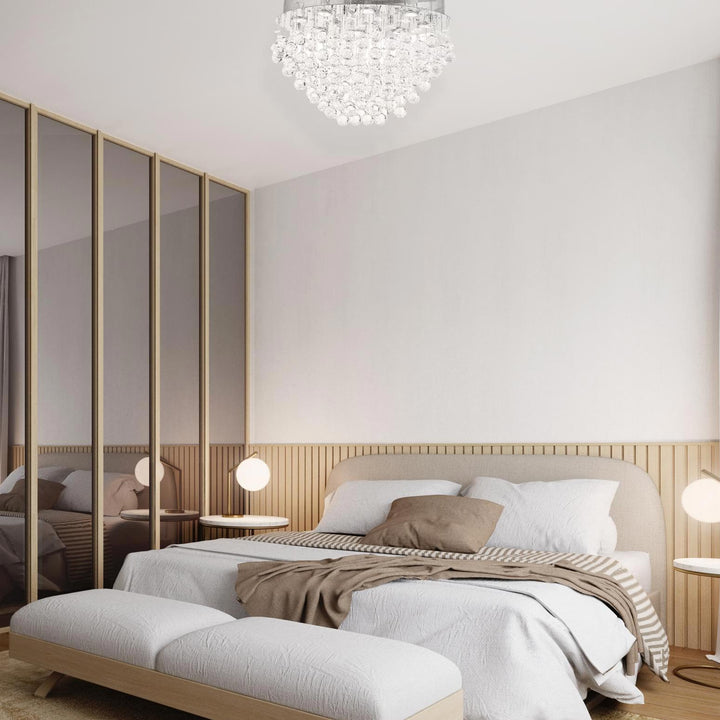 Oval Cluster LED Flush Mount Crystal Chandelier - Width:60cm Length:40cm Height:40cm - Designer Chandelier Australia