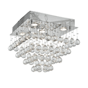 Square Cluster LED Flush Mount Crystal Chandelier - Width:40cm Height:36cm