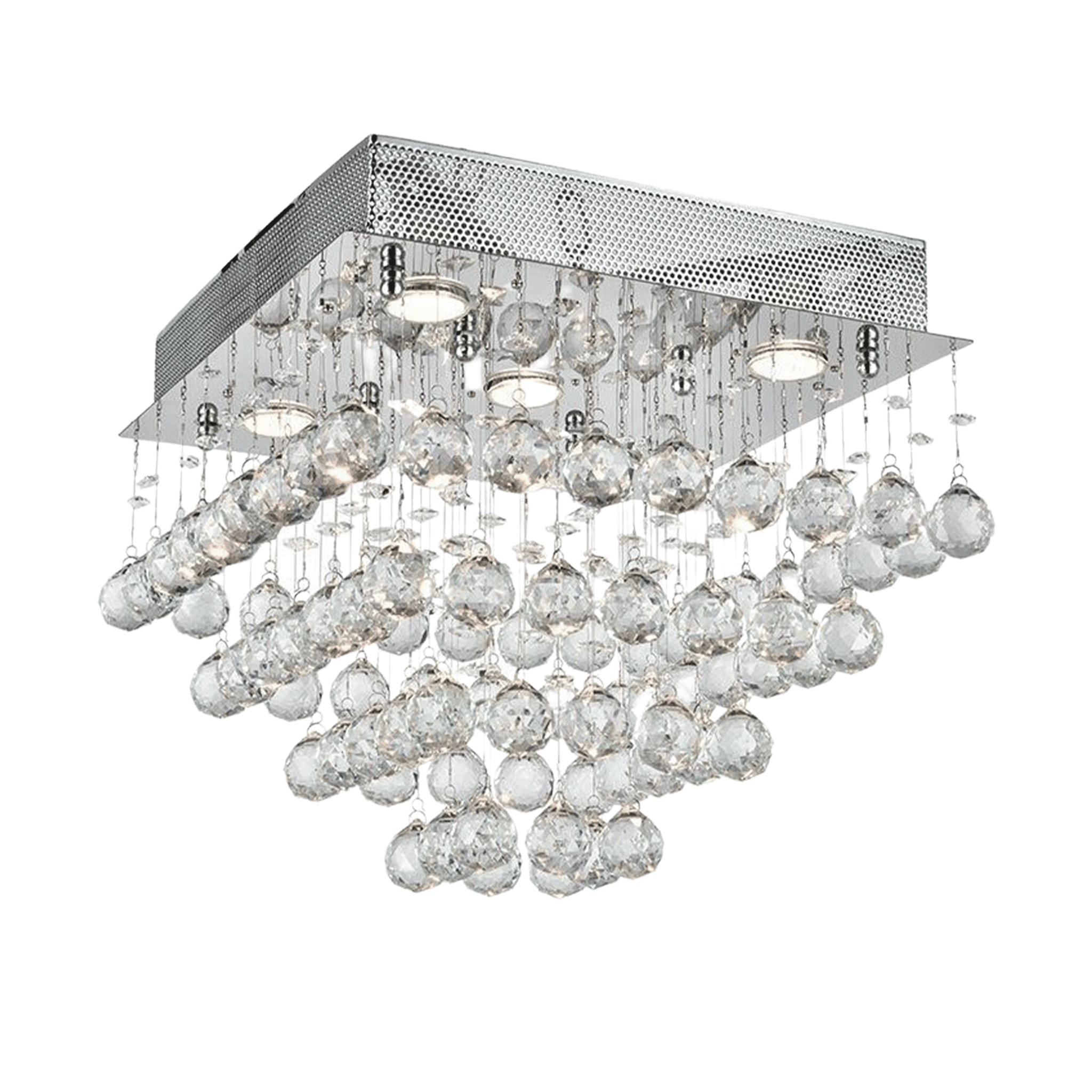 Square crystal flush ceiling cheap light