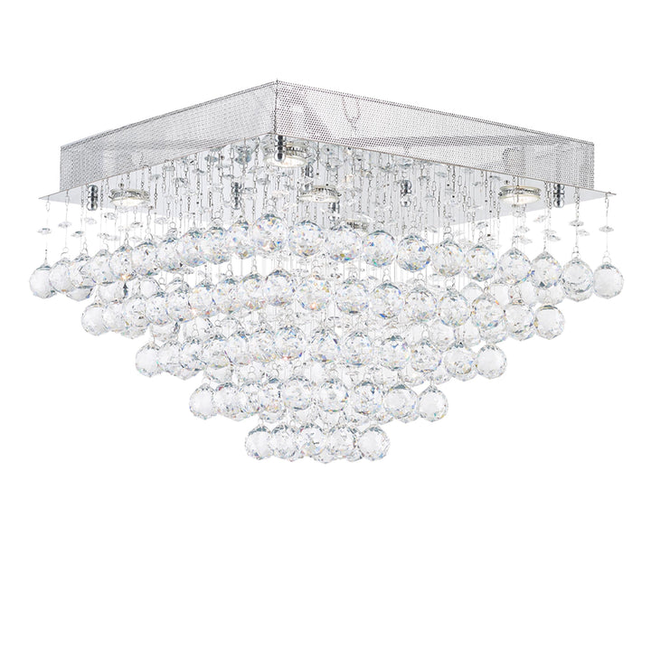 Square Cluster LED Flush Mount Crystal Chandelier - Width:50cm Height:36cm - Designer Chandelier Australia