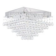 Square Cluster LED Flush Mount Crystal Chandelier - Width:50cm Height:36cm