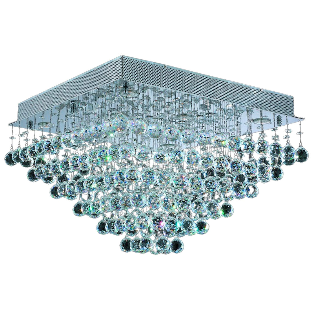 Square Cluster LED Flush Mount Crystal Chandelier - Width:60cm Height:40cm - Designer Chandelier Australia