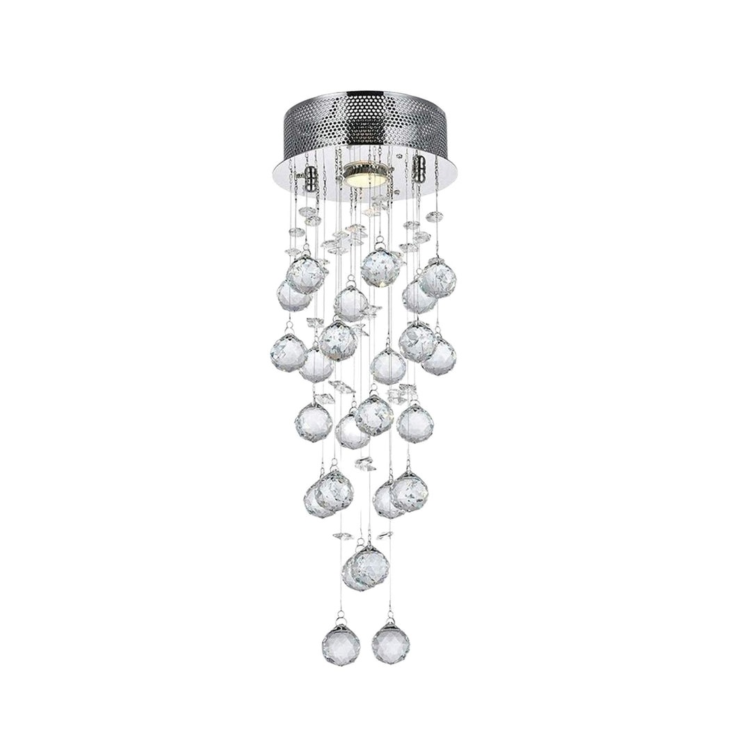 Round Cluster LED Crystal Chandelier - Width:20cm Height:60cm - Designer Chandelier Australia