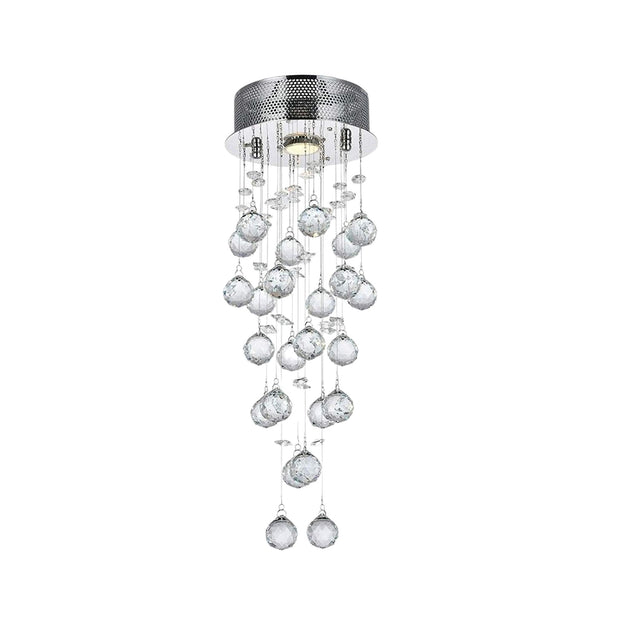 Round Cluster LED Crystal Chandelier - Width:20cm Height:60cm