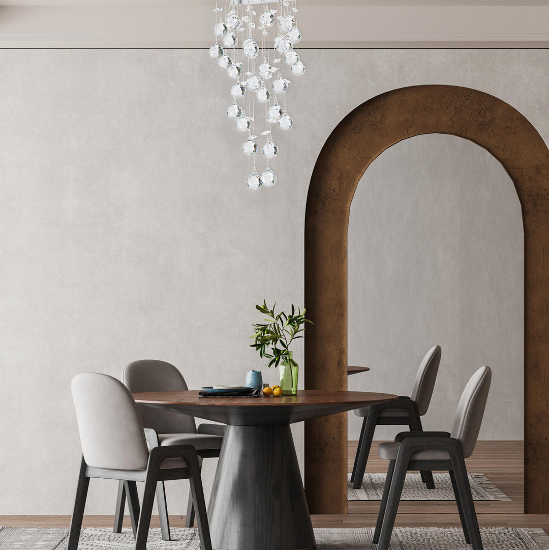 Square Cluster LED Crystal Chandelier - Width:20cm Height:60cm - Designer Chandelier Australia