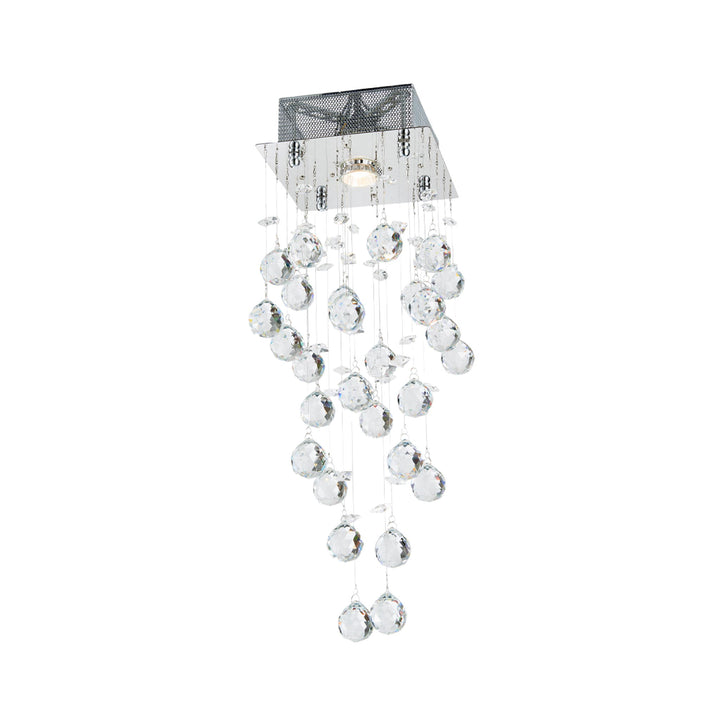 Square Cluster LED Crystal Chandelier - Width:20cm Height:60cm - Designer Chandelier Australia