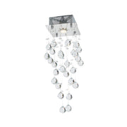 Square Cluster LED Crystal Chandelier - Width:20cm Height:60cm