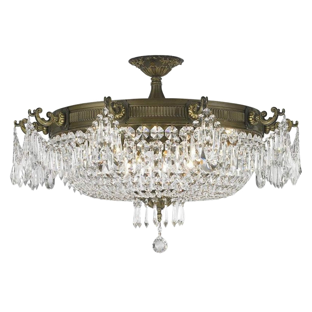 Regency Basket Chandelier - Antique Bronze Style - Flush Mount - W:75cm H:45cm - Designer Chandelier Australia