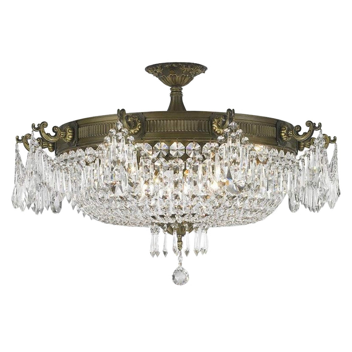 Regency Basket Chandelier - Antique Bronze Style - Flush Mount - W:75cm H:45cm - Designer Chandelier Australia