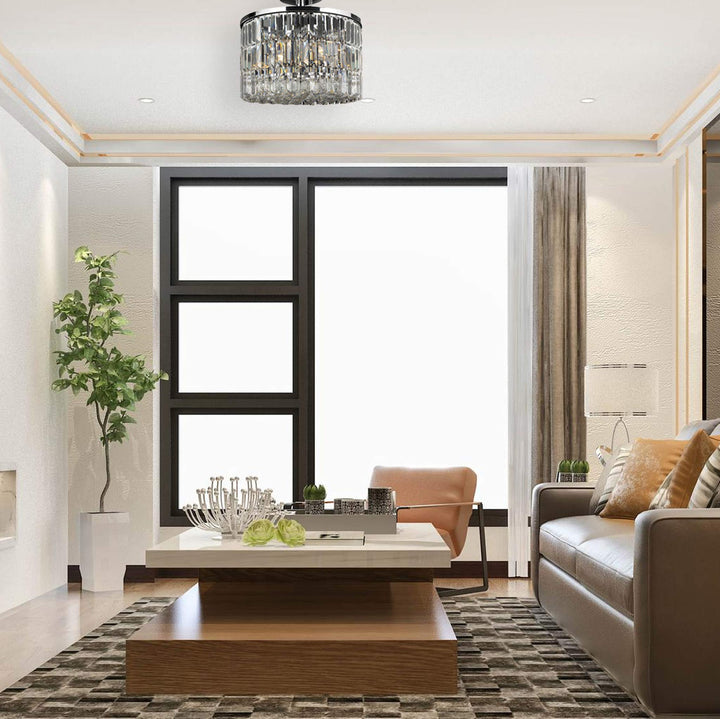 Modena Semi Flush Crystal Pendant - Round W:40 H:40 - Designer Chandelier Australia