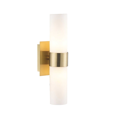 Provincial Collection Wall Sconce Frosted Glass Brass Finish H 25cm