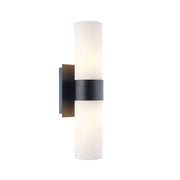 Provincial Collection Wall Sconce - Frosted Glass - Matte Black - H:44cm