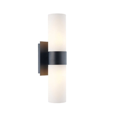 Provincial Collection Wall Sconce - Frosted Glass - Matte Black - H:44cm
