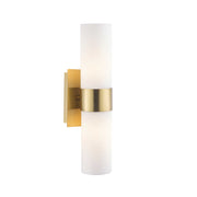 Provincial Collection Wall Sconce - Frosted Glass - Brass Finish - H:44cm