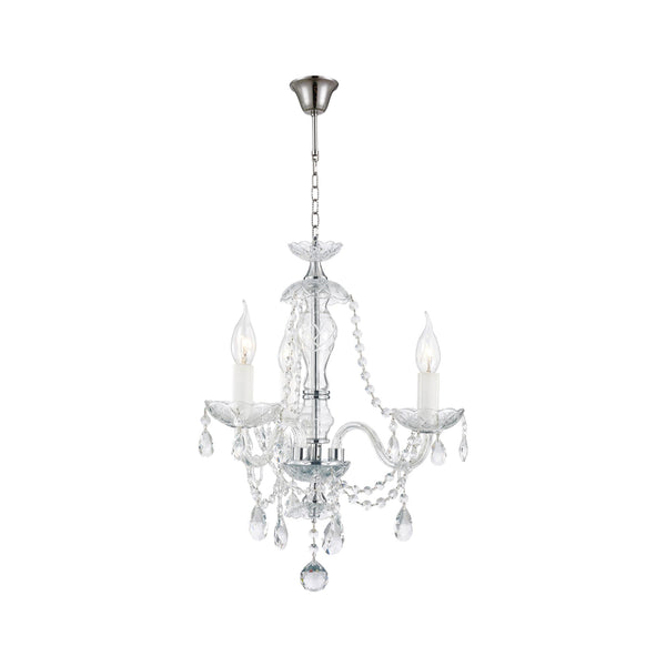 Bohemian Brilliance 3 Arm Crystal Chandelier - Chrome – Designer