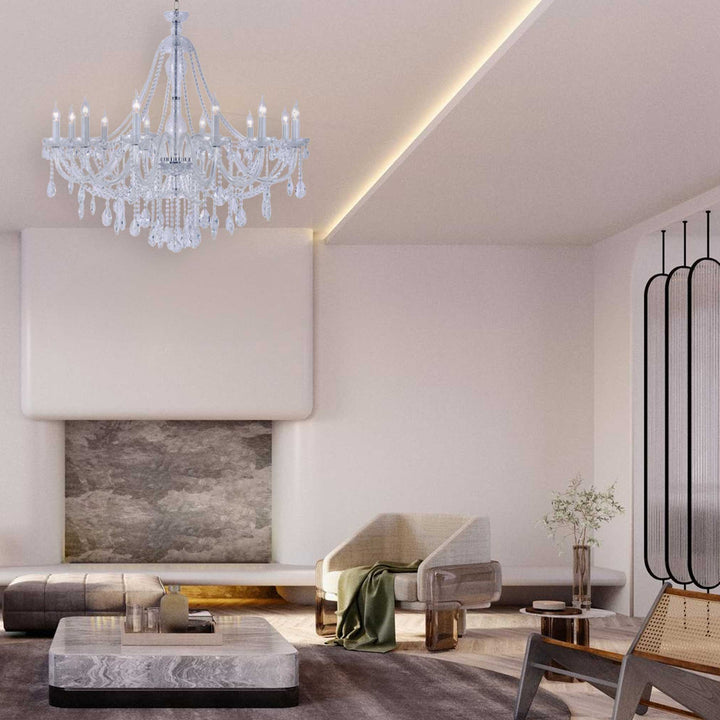 Bohemian Brilliance LARGE 12 Arm Single Tier Chandelier - Chrome - Designer Chandelier Australia