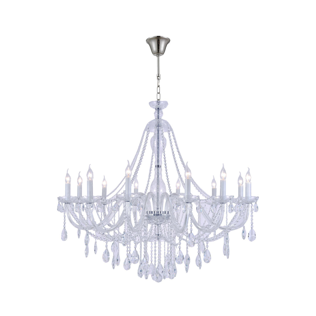 Bohemian Brilliance LARGE 12 Arm Single Tier Chandelier - Chrome - Designer Chandelier Australia