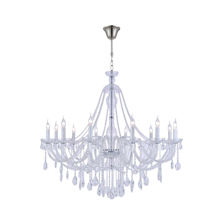 Bohemian Brilliance LARGE 12 Arm Single Tier Chandelier - Chrome - Designer Chandelier Australia