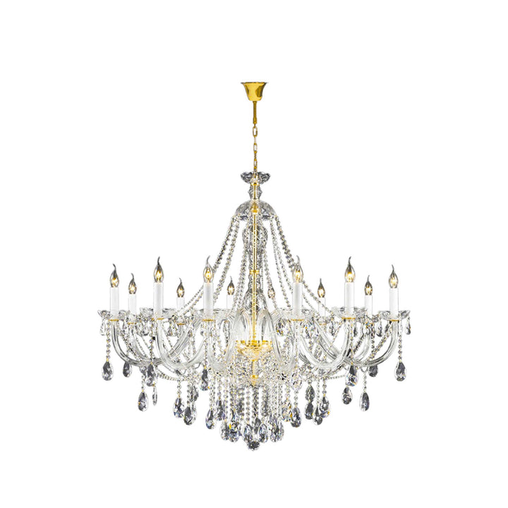 Bohemian Brilliance LARGE 12 Arm Single Tier Chandelier - GOLD - Designer Chandelier Australia